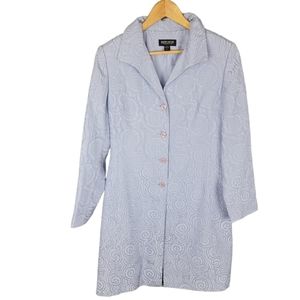 John Meyer Collection Size 8 Women's Long Sleeve Long Blazer Jacket Lavender.